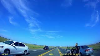 Crazy Woman Hurls Bottles at car on Highway 12 4-19-21 screenshot 3