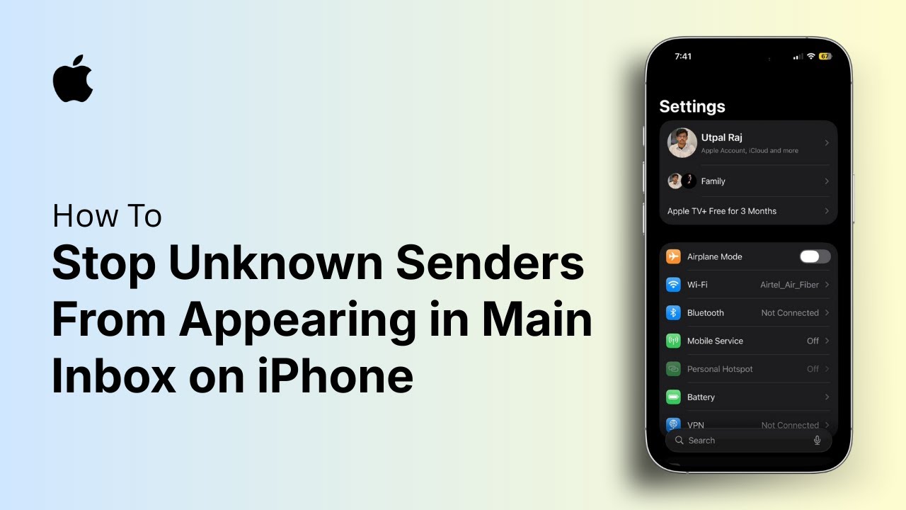 Как предотвратить появление писем от неизвестных отправителей в главном почтовом ящике на iPhone