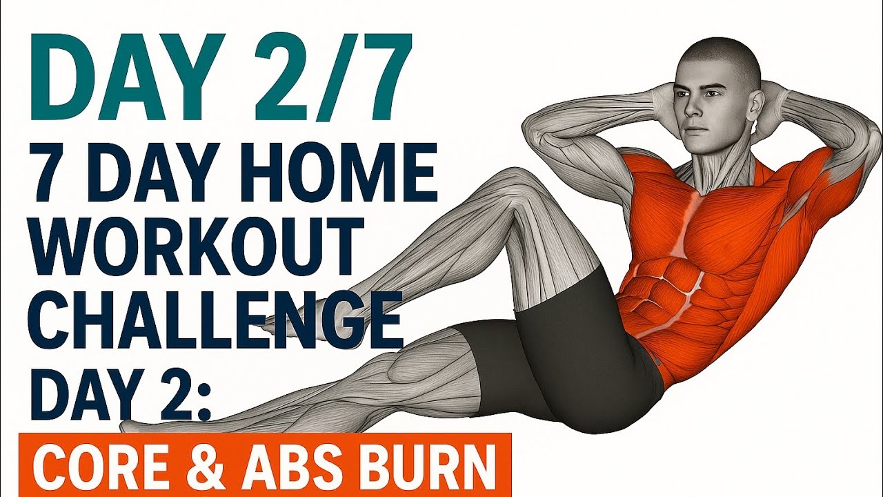 Day 2/7 Core & Abs Burn Workout 🔥 | 15 Min No Equipment | Flat Stomach ...