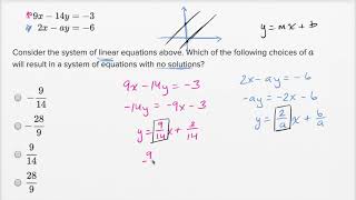 Solving systems of linear equations — Harder example | Math | SAT | Khan Academy