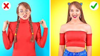 COOL DIY FASHION HACKS || Quick And Creative Tips For Your Wardrobe by 123 GO! GOLD