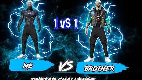 1v1 custom me vs my brother funny gameplay garena free fire