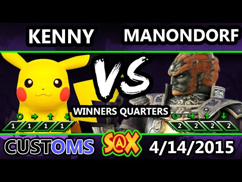 S@X Customs - Manondorf (Ganondorf) Vs. WS | Kenny (Pikachu) SSB4 WQ - Smash Wii U - Smash 4
