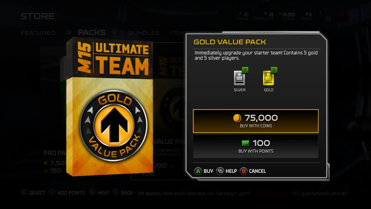 Madden Ultimate Team 15: Gold Value Pack