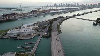 Aerial Adventure: MacArthur Causeway to Downtown Miami  - Music plus 4k Video Ultra HD