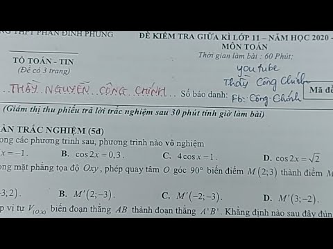 Video Chữa Đề Kiểm Tra Giữa Kì 1 - Toán 11- Thầy Nguyễn Công... - youtube