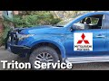 Mitsubishi Triton 2.4 turbo diesel 4n14 service oil and filter change how to step by step.