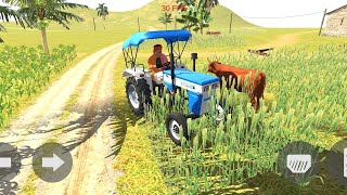 Indian tractor 🚜 simulator game play with village farmer tractor 3D tractor #village #gameplay #2023 screenshot 3