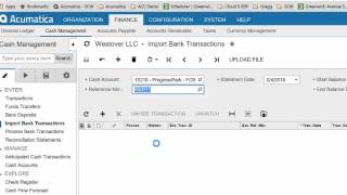 Acumatica Bank File Upload, determining cutoff date
