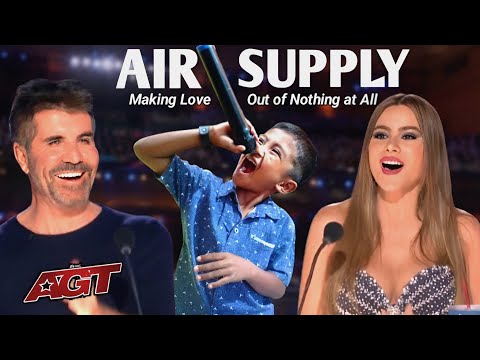 America's got talent 2023 7 year old singing the air supply song the jury was very surprised