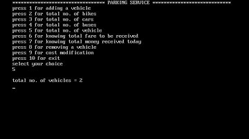 c programming | parking program | parking management program