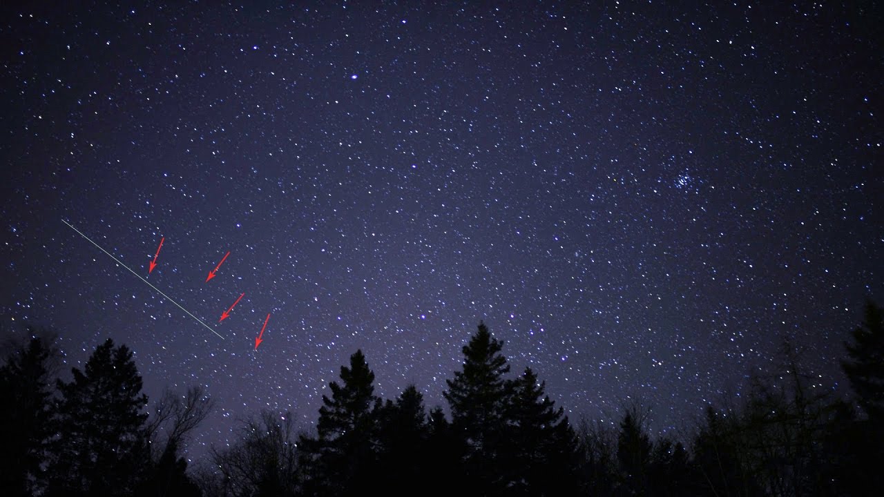 Satellites visible in night sky timelapse? YouTube