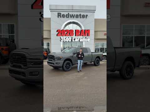 New 2026 Ram 3500 Laramie Mega Cab Night Edition | Cummins Diesel & NEW ZF8 Trans | Redwater Dodge