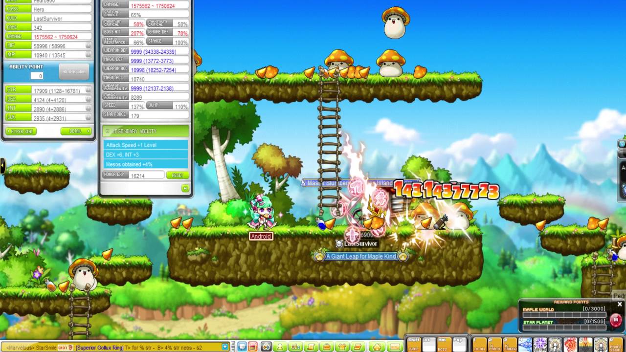 maplestory boss damage range