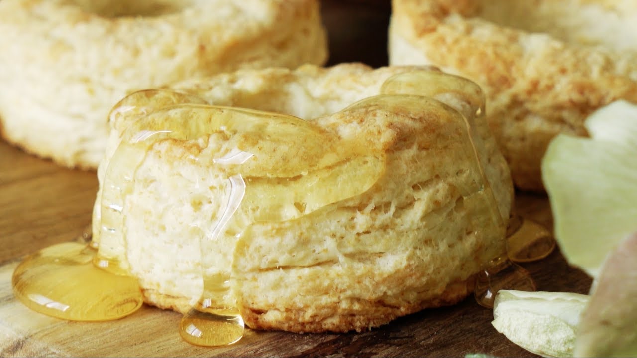 The Fluffiest & Flakiest Breakfast Honey Biscuits | Tastemade