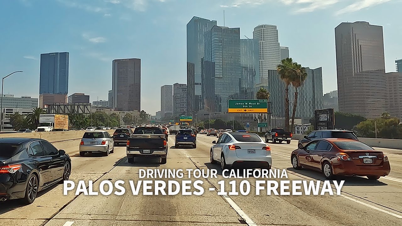 [Full Version] Driving California Palos Verdes, San Pedro, Interstate 110 FWY, San Pedro to Pasadena