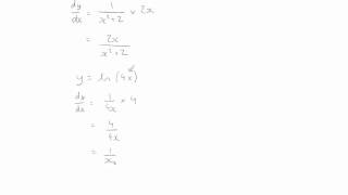 Differentiating ln (natural log) functions