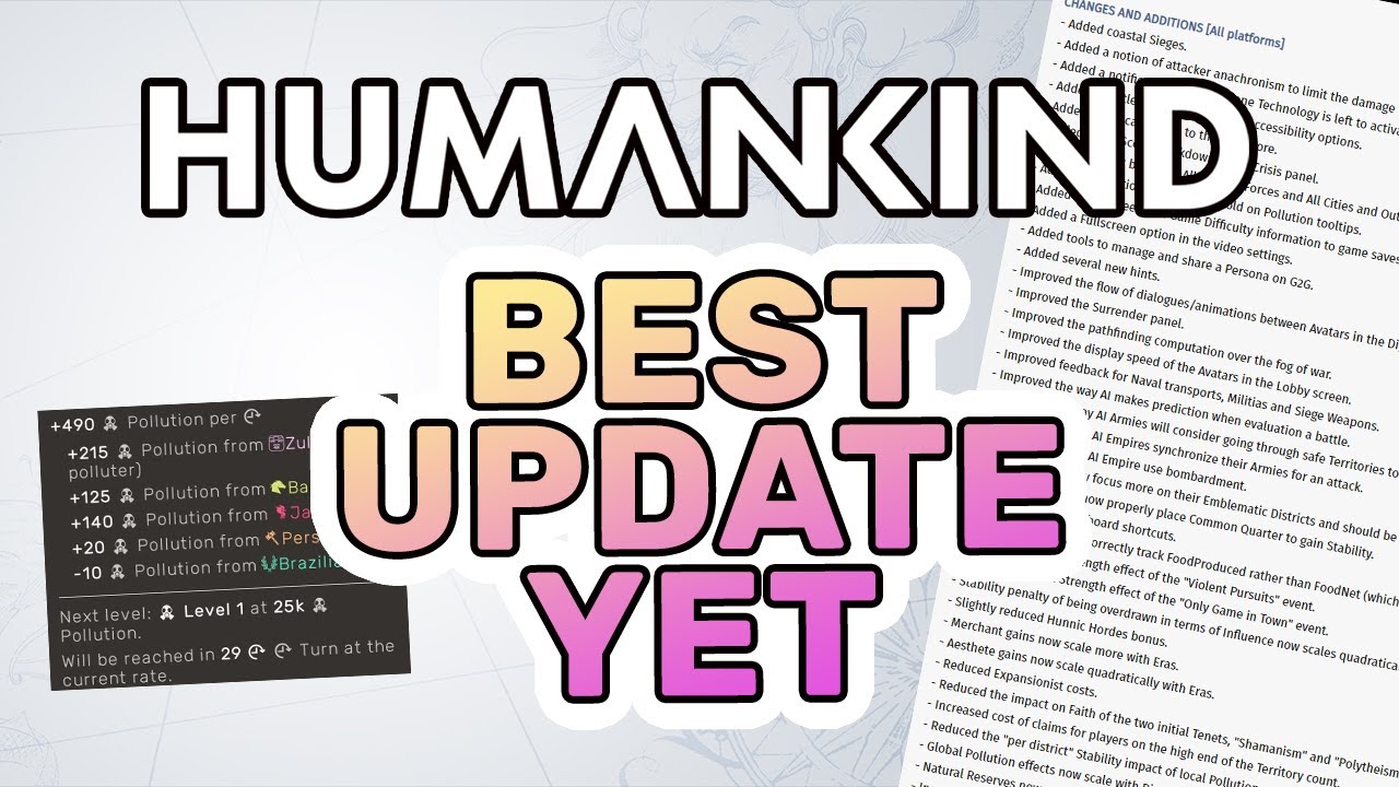 NEW Humankind Game Update Spotlight | Pollution, War Score, Faith Tenets & More!