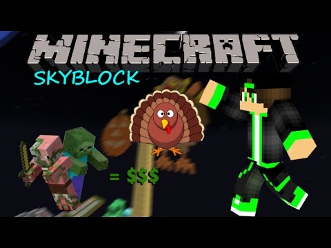 skyblock thunder ep 12 thanksgiving pixel art zombies money