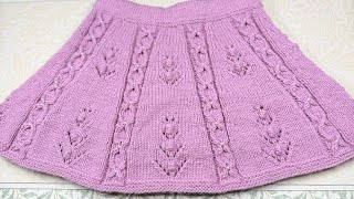 Hand Knitted skirt for three to four (3-4) year old girls step by step detail tutorial 