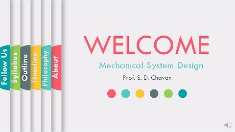 A Course in Mechanical System Design | ProfSDChavan | MSD | L01 | LetsLearnAndGrowTogether #LLAGT