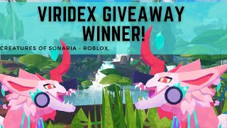 Viridex Giveaway Winner [Creatures of Sonaria - Roblox]