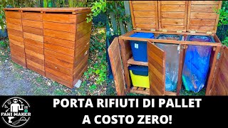 Mobile porta rifiuti coi bancali a costo ZERO! riciclo bancali e fai da te