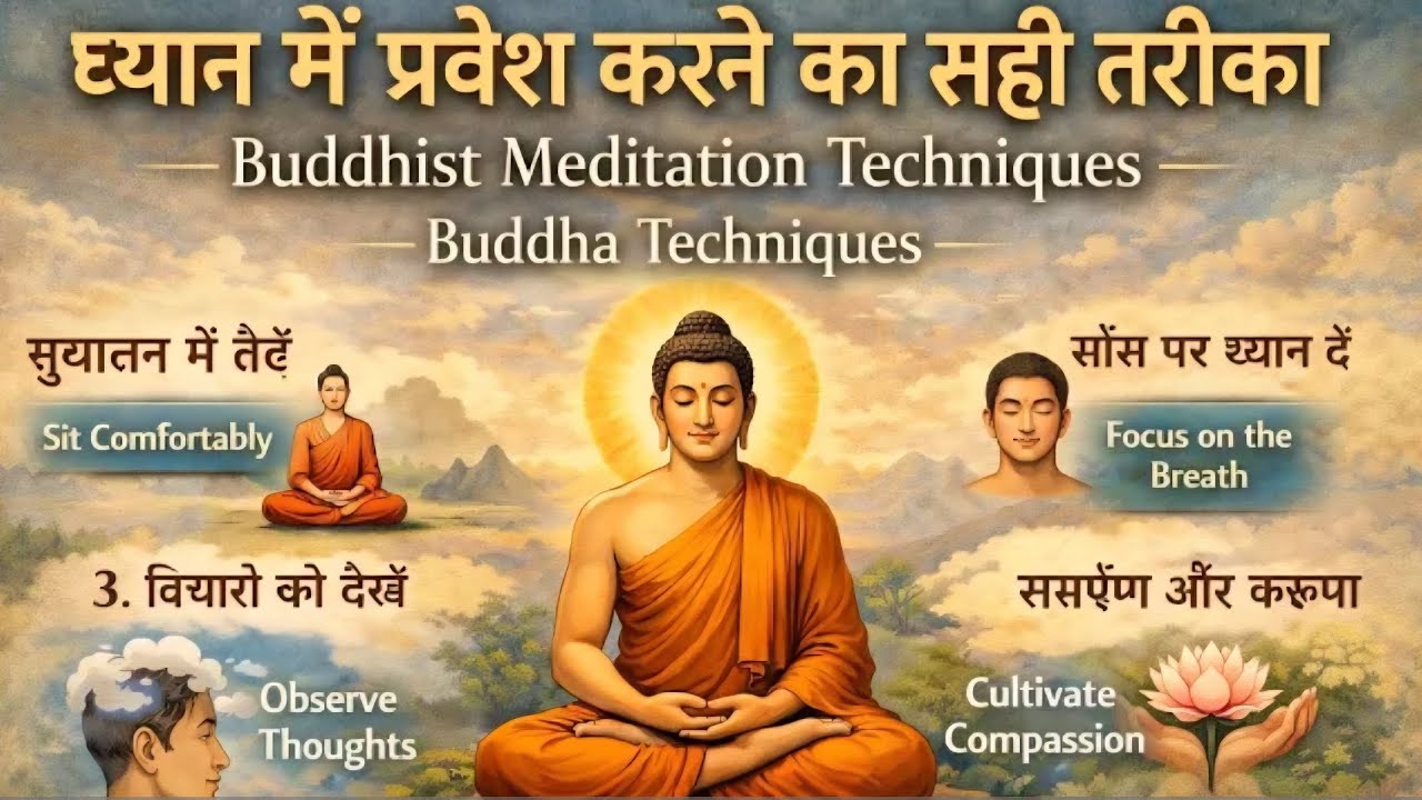 ✅ध्यान में प्रवेश करने का सही तरीका Buddhist Meditation Techniques Buddha Techniques #Meditation 