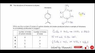 9701/11/O/N/24/Q30 Cambridge International AS Level Chemistry October/November 2024 Paper 11 Q30