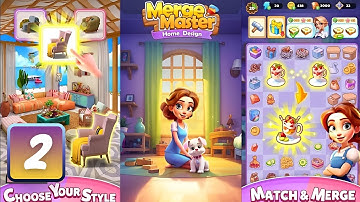 Merge Master: Home Design / Room:2 Level:5 to 9 Walkthrough Gameplay#games