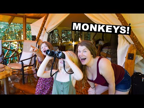 We Stayed in a Luxury Glamping Tent (FULL TOUR + Monkeys!)