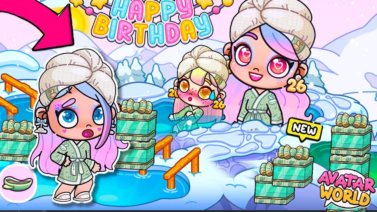 CЮРПРИЗ на ДЕНЬ РОЖДЕНИЕ В СПА 😯 ШКОЛЬНЫЙ ЛАГЕРЬ ❄️ ИСТОРИЯ в AVATAR WORLD РУТИНА СЕКРЕТЫ ОБНОВЛЕНИЕ