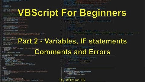 VBScript for Beginners - Part 2