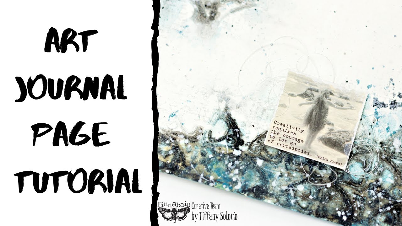 Mixed media art journal page tutorial - YouTube