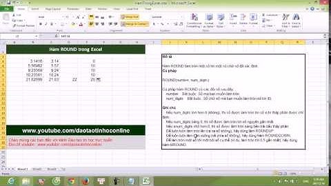 Hướng dẫn  sử dụng hàm round trong Excel