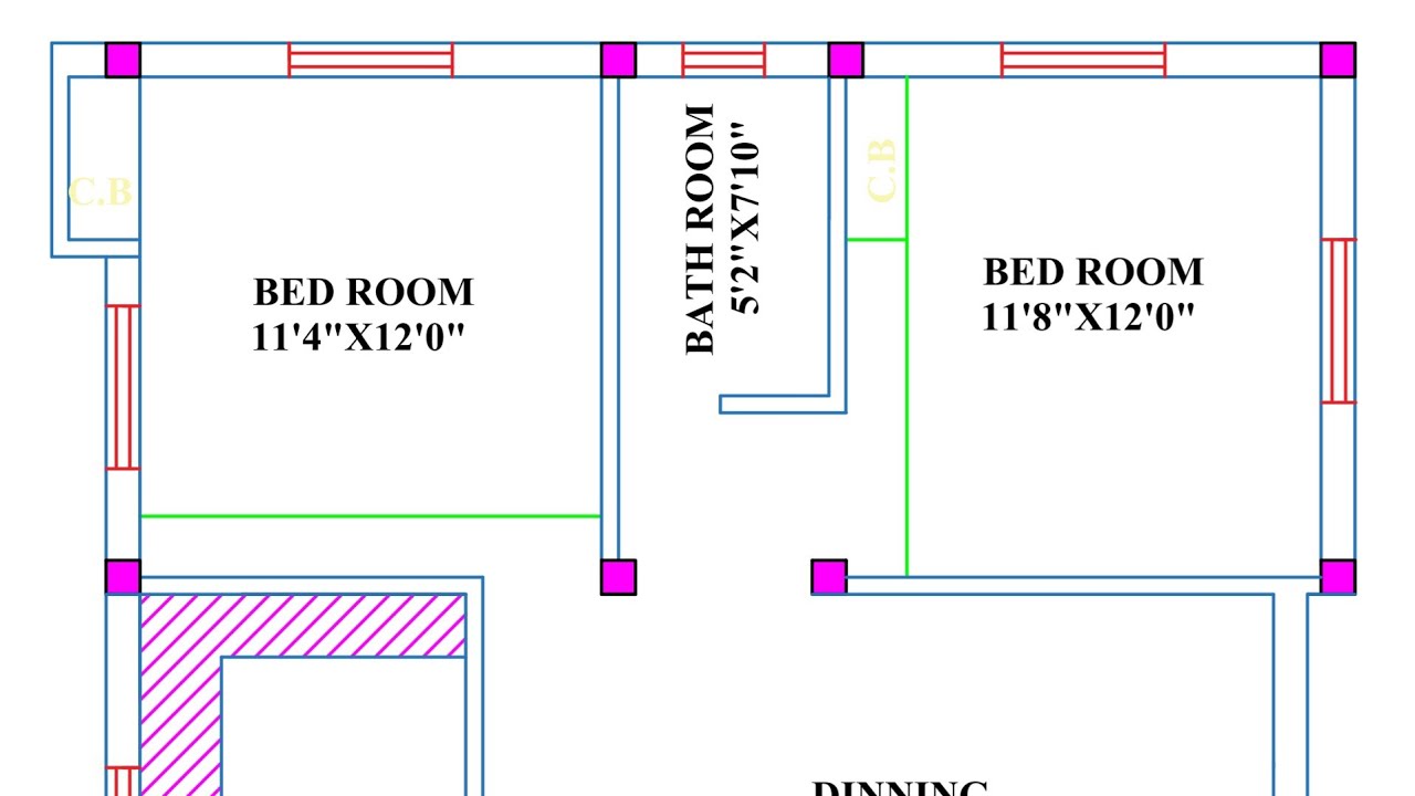 900 Square Feet Latest 3 Bedroom House Plan Map Naksha Design - Youtube