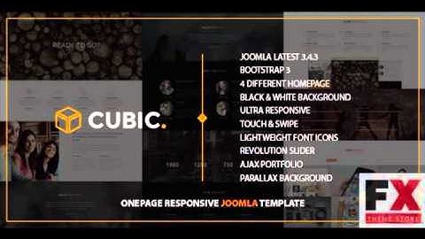 Preview Cubic - One Page Responsive JOOMLA Template TFx