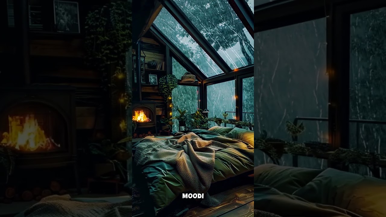 Cozy Bedroom ASMR | Rain & Fireplace Sleep 🛌🌧️