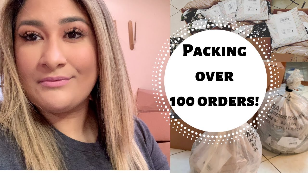 PACKING 100 ORDERS! Day In The Life Of A Entrepreneur | Shipping Day ...