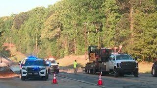 Broken water main shut downs busy intersection