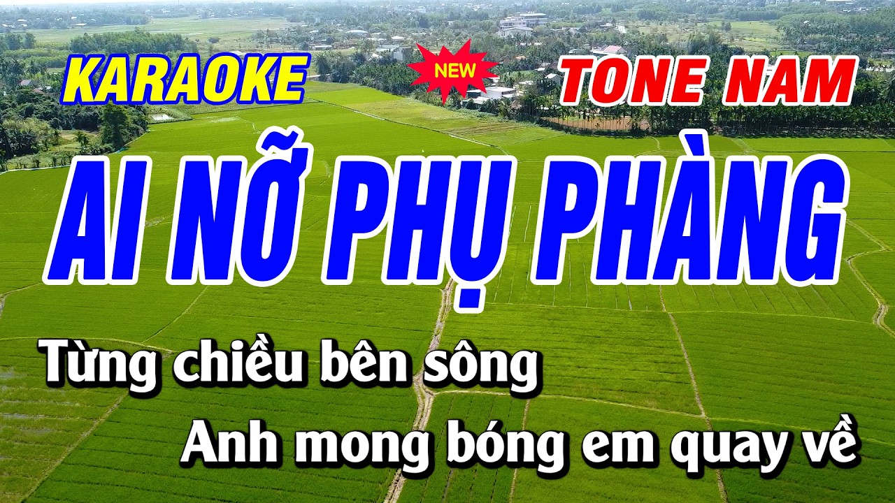 🎤 Ai Nỡ Phụ Phàng  - Karaoke Tone Nam | Beat Hay 🎶 | Bạch Duy Sơn