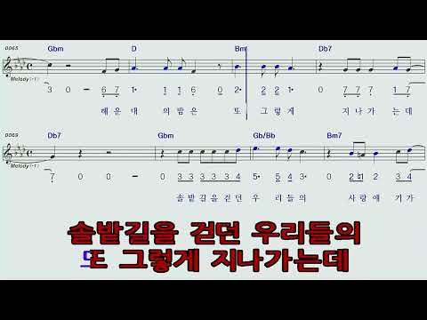 해운대연가♡전철F#mA하모니카 숫자악보 MR