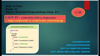 Copy Constructor & constructor Overloading
