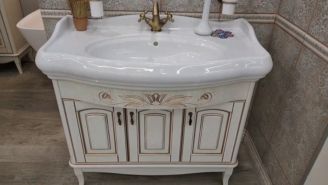 Аквародос Микелла 14728 тумба ваниль с раковиной Akvarodos Mikella