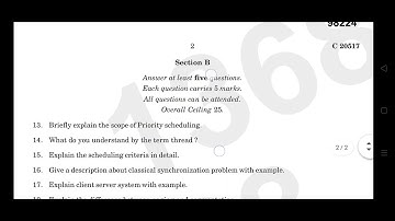 6th sem bca operating system previous year question paper calicut university