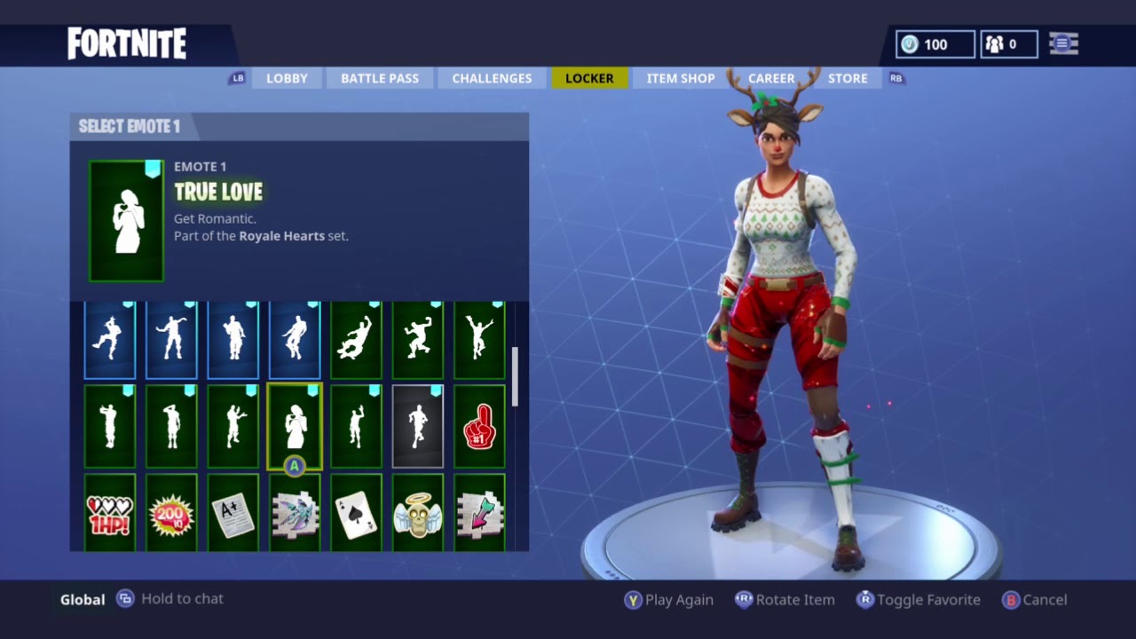 Fortnite Red Nosed Raider Skin Showcased With 45 Dances Back