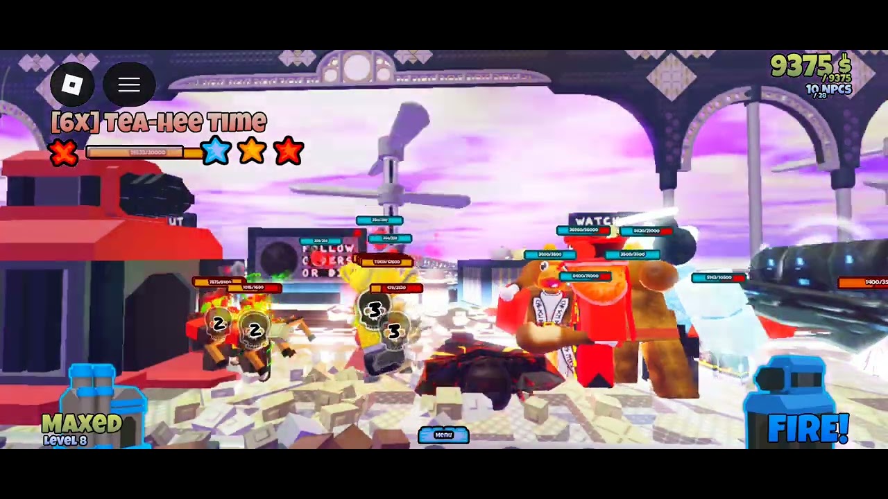 6X 3 star tee-hee time VS main chapter bosses