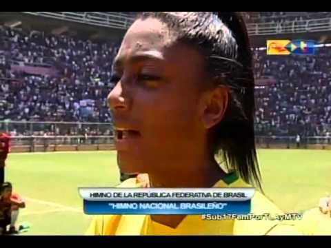 Himno Nacional en el partido Venezuela-Brasil en Cabudare, Mundial sub17 Femenino