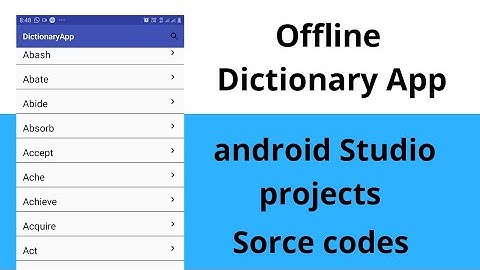 Offline dictionary app sorce code android studio projects