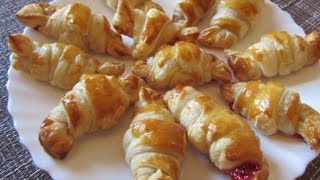 Круассаны из слоеного теста Круассаны из слоеного теста
